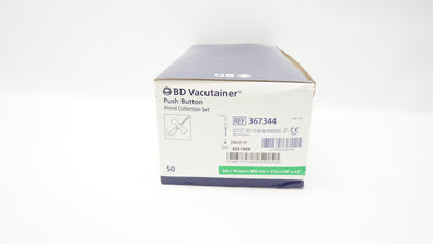 BD 367344 Vacutainer Push Button Blood Collection Set 21Gx3/4inx12in-Box of50(x)